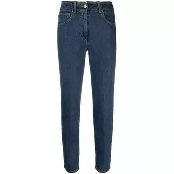 Джинсы high-waist cotton denim jeans Peserico, синий