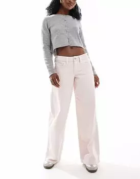 Джинсы Hollister с низкой посадкой, очень мешковатые, светло-розового цвета