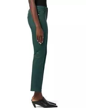 Джинсы Hudson Jeans Nico Mid-Rise Straight Ankle w/ Slit in Coated Forest Walk, цвет Coated Forest Walk