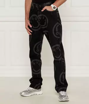 Джинсы Hugo Blue Nate с узором, черный