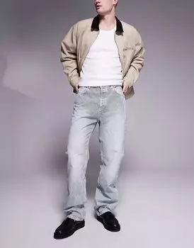 Джинсы Hugo Blue Nate свободного кроя светло-голубого цвета