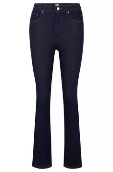 Джинсы Hugo Boss High-waisted Jeans In Blue Super-stretch Denim, темно-синий