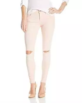 Джинсы Icon средней посадки с рваными коленями и скинни в цвете Melon Pink JOE'S Jeans