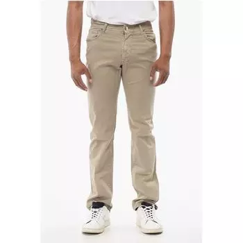 Джинсы ID LUXURY Straight Fit с вышитым логотипом Corneliani, Beige