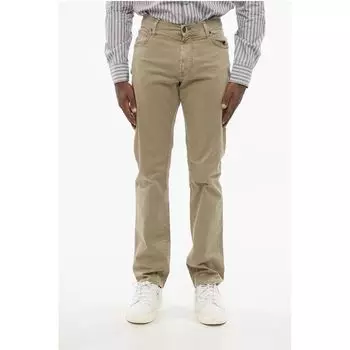 Джинсы ID LUXURY Straight Fit с вышитым логотипом Corneliani, Beige
