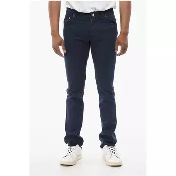 Джинсы ID LUXURY Straight Fit с вышитым логотипом Corneliani, Blue