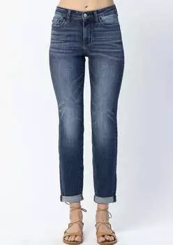 Джинсы Irvine Slim Fit темного цвета Judy Blue, цвет dark wash