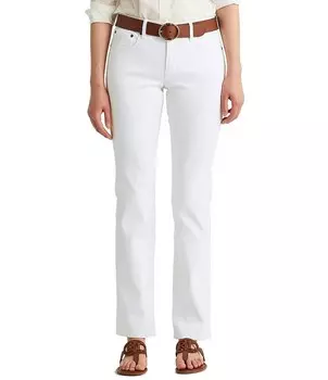Джинсы из эластичного денима с эффектом памяти Lauren Ralph Lauren Premier до щиколотки прямого кроя, белый