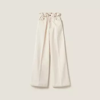 Джинсы из денима Miu Miu, бежевый