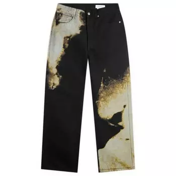 Джинсы из денима с кислотной обработкой Alexander Mcqueen, мультиколор