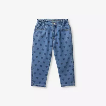 Джинсы из денима с принтом «сердце» с эффектом потертости 18 месяцев - 6 лет Benetton, синий