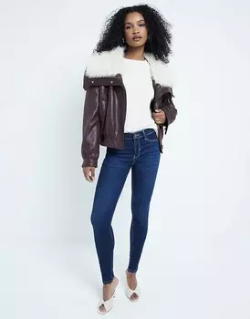 Джинсы из денима со средней посадкой River Island Denim - темные