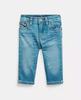 Джинсы из хлопка для малыша с эластичной талией Polo Ralph Lauren, синий