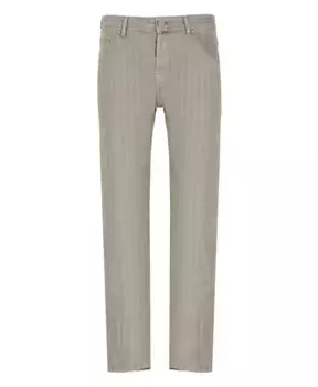 Джинсы из хлопка и льна с логотипом Jacob Cohn, серый