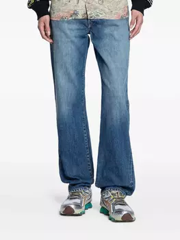 Джинсы из хлопка с нашивкой-логотипом KAPITAL, синий