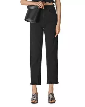 Джинсы из хлопка с высокой талией и бочкообразными штанинами Whistles, черный