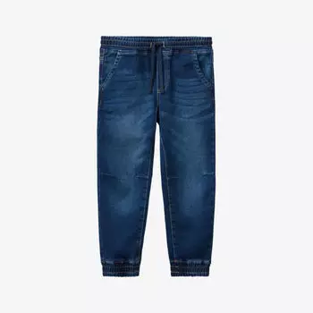 Джинсы из мягкого эластичного денима с эластичной резинкой на талии 6–14 лет Benetton, синий