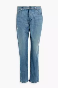 Джинсы из потертого денима с эффектом потертости PESERICO, синий