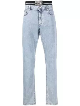 Джинсы из вареного денима Roberto Cavalli, синий