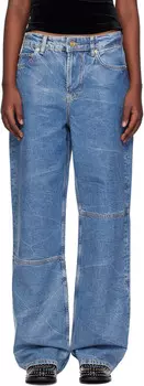 Джинсы Izey с синей фольгой GANNI, Mid blue stone