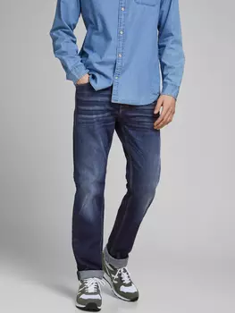 Джинсы Jack & Jones Regular Fit Mid Waist Basic JJICLARK JJORIGINAL, синий