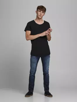 Джинсы Jack & Jones TIM Straight Legs Flat Front TIM ORIGINAL, темно синий