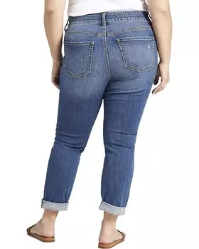 Джинсы Jag Jeans Plus Size Carter Mid-Rise Girlfriend Jeans, цвет Everton Blue