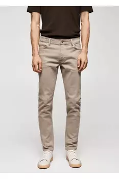 Джинсы Jan Slim fit Mango, бежевый