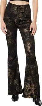 Джинсы Jayde Metallic Printed Flare Free People, цвет Black Tie