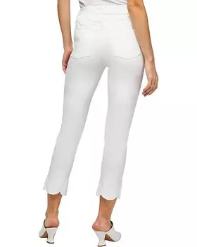 Джинсы JEN7 Ankle Straight Jeans w/ Deco Scallop Hem, белый