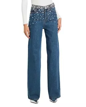 Джинсы Jenna с отделкой в стиле «широкий крой» из хрусталя Montana Retrofete, синий