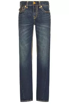 Джинсы Joey с отделкой в технике марл роуп стич и клапаном True Religion, kew gardens medium wash
