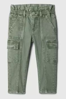 Джинсы Just like mom ruffle cargo Gap, зеленый