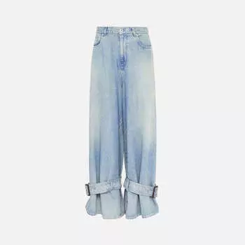 Джинсы JW Anderson Buckled Cuff Jeans, цвет Light Blue