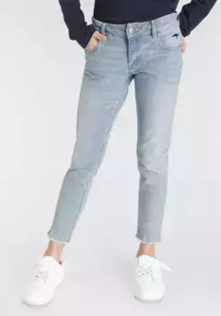 Джинсы KangaROOS 7/8 "для девочек" с разрезом по низу, джинсовый