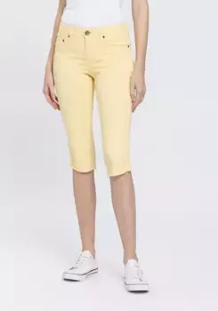 Джинсы-капри Arizona, средняя талия, желтый