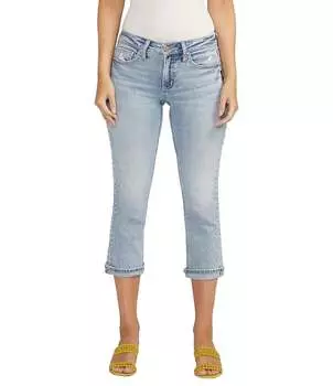 Джинсы-капри Britt Power Stretch с низкой посадкой Silver Jeans Co., синий