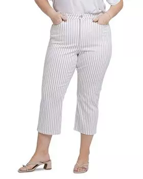 Джинсы-капри Joni с высокой посадкой и свободным кроем NYDJ Plus, белый