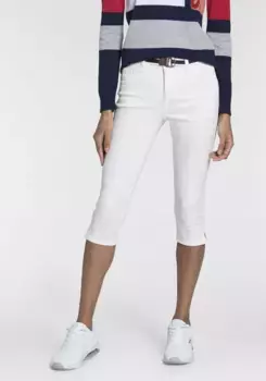 Джинсы-капри KangaROOS "КАПРИ-ДЖИНСЫ с поясом" (комплект, со съемным поясом), с поясом в тон, белый
