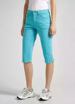Джинсы-капри Pepe Jeans "SKINNY CROP" с небольшими разрезами, цвет Wave Blue