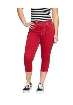 Джинсы-Капри с 5 карманами Betty Queen Kerosin, красный
