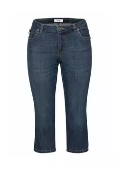 Джинсы-капри с эффектами поношенности sheego, цвет Dark Blue Denim