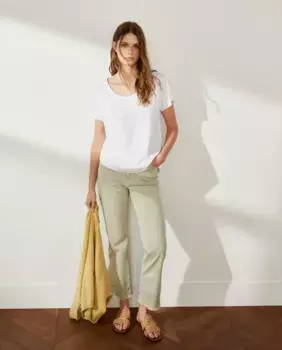 Джинсы капри женские Southern Cotton, кремово-белый