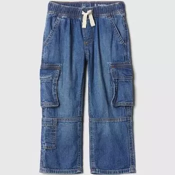 Джинсы-Карго baggy-fit с завязками на шнурке Gap, синий