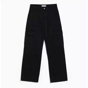 Джинсы Карго Bershka Straight, черный