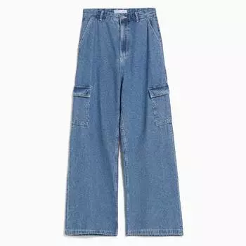 Джинсы Карго Bershka Wide-leg, синий