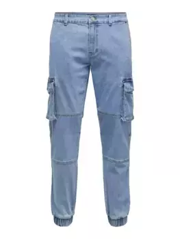 Джинсы-карго ONLY & SONS "ONSCAM STAGE CARGO LBD 0414 PIM DNM CS", голубой