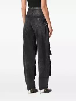 Джинсы-карго Philipp Plein oversize, черный