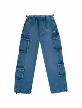 Джинсы карго с эффектом потертости Barrow, тёмно-синий