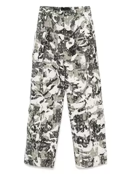 Джинсы карго с микропотертостями Who Decides War, серый